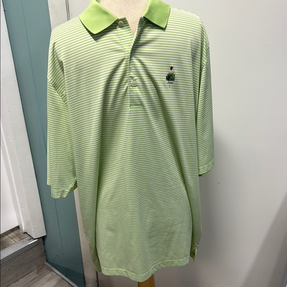 Donald Ross Green Striped Polo Shirt